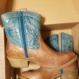 Brown & Blue cowgirl boots